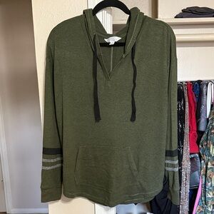 Market & Spruce Forest Green Hooded Sweatshirt